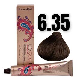 Стійка крем-фарба FarmaVita Life Color Plus 6.35, Темний блондин шоколадний, 100 мл, Номер краски: 6.35, фото 