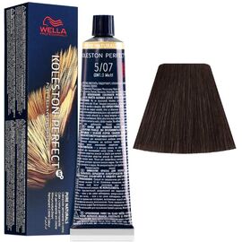 Фарба для волосся Wella Professionals Koleston Perfect ME+Pure Naturals 5/07, Світлий шатен натуральний коричневий, 60 мл, Номер краски: 5/07, фото 