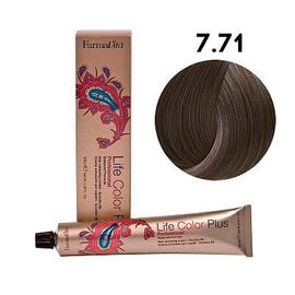 Стійка крем-фарба FarmaVita Life Color Plus 7.71, Дуже світлий коричневий кашемір попелястий, 100 мл, Номер краски: 7.71, фото 