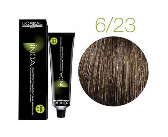 Фарба без аміаку L'Oreal Professionnel Inoa 6.23, Темний блондин перламутрово-золотистий, 60 мл, Номер краски: 6.23, фото 