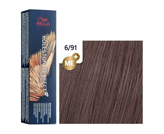 Фарба для волосся Wella Professionals Koleston Perfect ME+ Pure Naturals 6/91, Темний блонд сандре-попелястий, 60 мл, Номер краски: 6/91, фото 