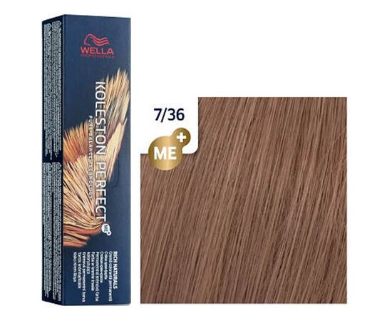 Фарба для волосся Wella Professionals Koleston Perfect ME+ Pure Naturals 7/36, Блонд золотисто-фіолетовий, 60 мл., Номер краски: 7/36, фото 