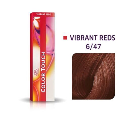 Безаміачна фарба для волосся Wella Professionals Color Touch Vibrant Reds 6/47, Темний блондин мідно-коричневий, 60мл, Номер краски: 6/47, фото 