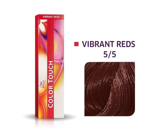 Безаміачна фарба для волосся Wella Professionals Color Touch Vibrant Reds 5/5, Світлий шатен махагоновий, 60 мл., Номер краски: 5/5, фото 