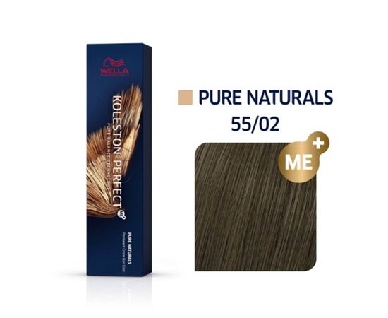 Крем-фарба для волосся Wella Professionals Koleston Perfect 55/02, Насичений світлий шатен натурально-матовий, 60 мл, Номер краски: 55/02, фото 