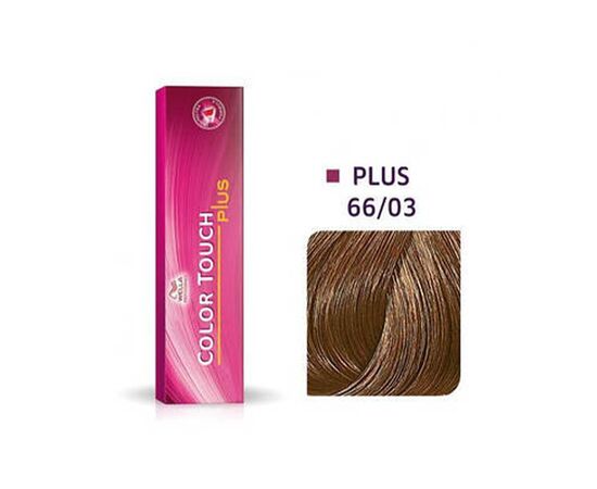 Інтенсивна тонуюча крем-фарба для волосся Wella Professionals Color Touch Plus 66/03, Темний блондин натурально-золотистий, 60ml., Номер краски: 66/03, фото 