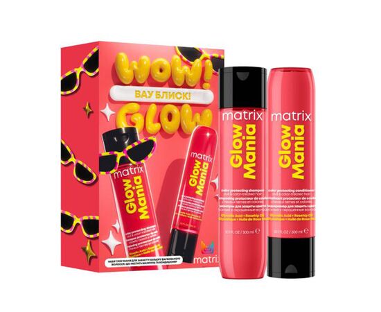 Набір для захисту кольору фолосся Matrix Glow Mania Pack (шампунь/300ml + кондиціонер/300ml), фото 