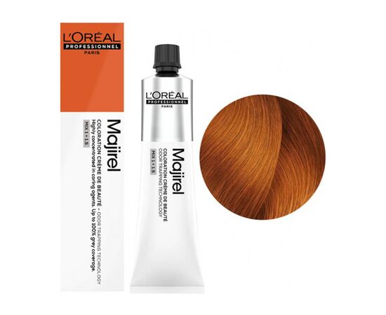 Крем-фарба для волосся L'Oreal Professionnel Majirel 7.43, Блондин мідно-золотистий, 60 мл, Об'єм: 60 мл., Номер краски: 7.43, фото 