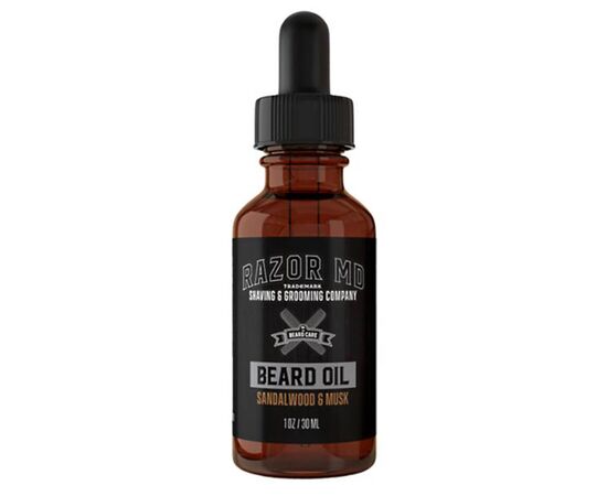 Масло для бороды с экстрактом сандалового дерева и мускуса Razor MD Beard Oil Sandalwood Musk, 30 мл, фото 