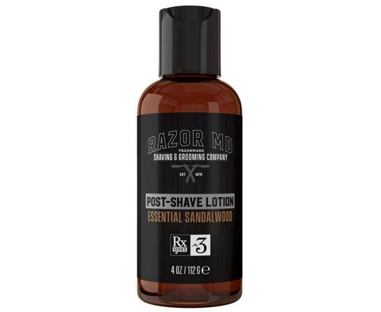 Лосьйон після гоління з екстрактом сандалового дерева Razor MD Post Shave Lotion Essential Sandalwood, 112 мл, фото 