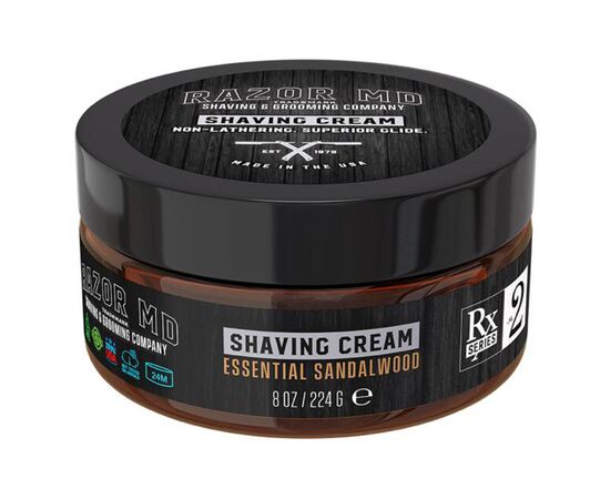 Крем для гоління з екстрактом сандалового дерева Razor MD Shaving Cream Essential Sandalwood, 224 г, фото 