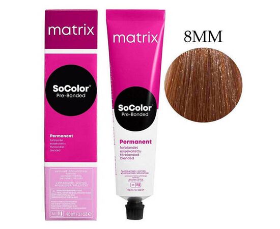 Стійка фарба для волосся Matrix SoColor Pre-Bonded 8MM, Світлий Блондин Мокка Мокка, 90 мл, Номер краски: 8MM, фото 
