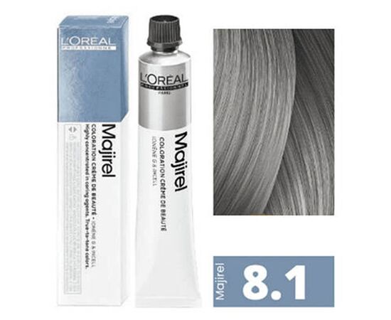 Крем-фарба для волосся L'Oreal Professionnel Majirel 8.1, Світлий блондин попелястий, 50ml, Об'єм: 50 мл, Номер краски: 8.1, фото 