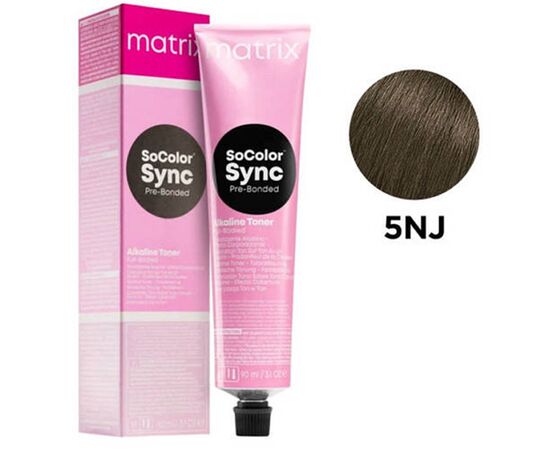 Крем-фарба без аміаку Matrix SoColor Sync Pre-Bonded 5NJ, Світлий Шатен Натуральний Нефритовий, 90 мл, Вид: Фарба, Номер краски: 5NJ, фото 
