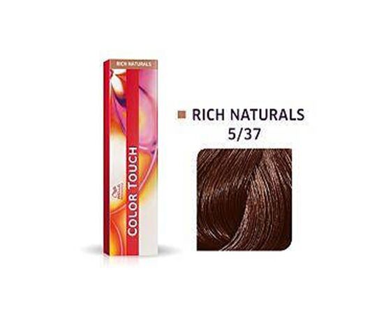 Безаміачна фарба для волосся Wella Professionals Color Touch Rich Naturals 5/37, Світлий шатен золотисто-коричневий,60мл., Номер краски: 5/37, фото 