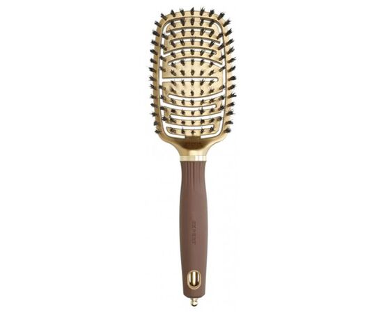 Щітка Olivia Garden EXPERT CARE FLEX Boar Bristles Gold&Brown, фото 