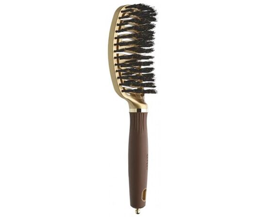 Щітка Olivia Garden EXPERT CARE FLEX Boar Bristles Gold&Brown, фото , изображение 2