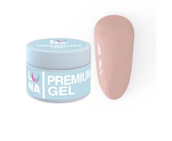 Гель для нарощування Luna Premium Gel №6 (15ml), Об'єм: 15 мл, Колекція гелів: Premium Gel, Номер: 6, фото 