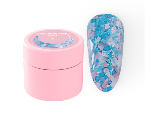 Блискітки для нігтів Luna Geometric Gel №1 5ml, Колекція гелів: Geometric Gel, Номер: 1, фото , изображение 2