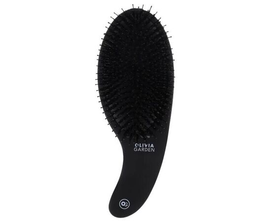 Щітка масажна Olivia Garden EXPERT CARE CURVE Boar&Nylon Bristles Matt Black, фото 