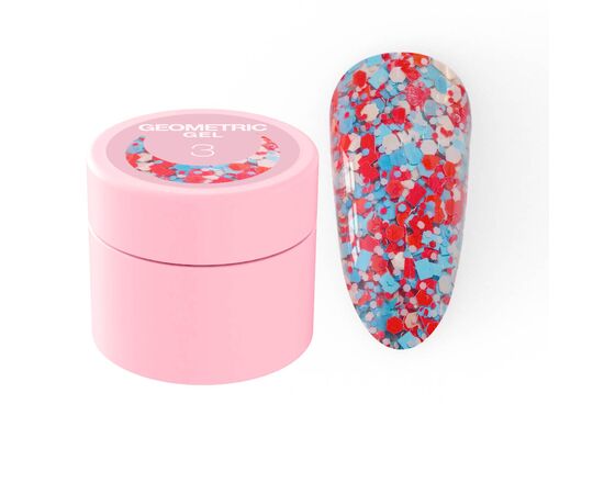 Блискітки для нігтів Luna Geometric Gel №3 5ml, Колекція гелів: Geometric Gel, Номер: 3, фото 