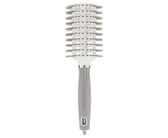 Брашинг Olivia Garden EXPERT BLOWOUT VENT Double Bristles White&Grey 45, фото 