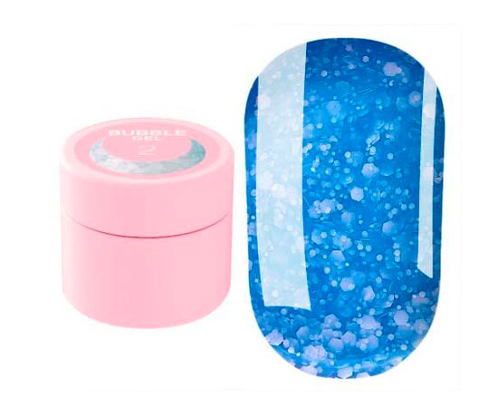 Блискітки для нігтів Bubble Gel №2 5ml, Колекція гелів: Bubble Gel, Номер: 2, фото 