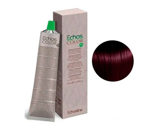 Крем-фарба для волосся Echosline Echos Color Colouring Cream,4.55 Середній каштан махагоновий , 100 мл, Номер краски: 4.55, фото 