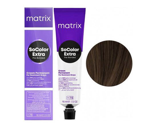 Стійка крем-фарба для волосся Matrix Socolor Beauty (Pre-Bonded Permanent) Extra Coverage 505NA, Натурально-попелястий  Світлий Шатен 90 мл, фото 