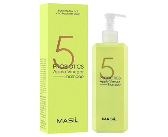 М'який безсульфатний шампунь з проботіками і яблучним оцтом Masil 5 Probiotics Apple Vinegar Shampoo, 500 мл, фото 