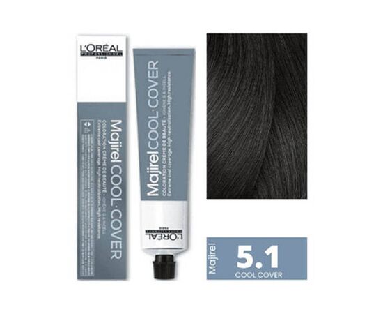 Стійка фарба для волосся L'Oreal Professionnel Majirel Cool Cover 5.1,Світлий шатен попелястий, 60 мл, Об'єм: 60 мл., Номер краски: Cool Cover 5.1, фото 