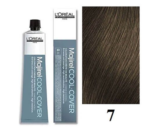 Стійка фарба для волосся L'Oreal Professionnel Majirel Cool Cover 7, Блондин, 60 мл, Об'єм: 60 мл., Номер краски: Cool Cover 7, фото 