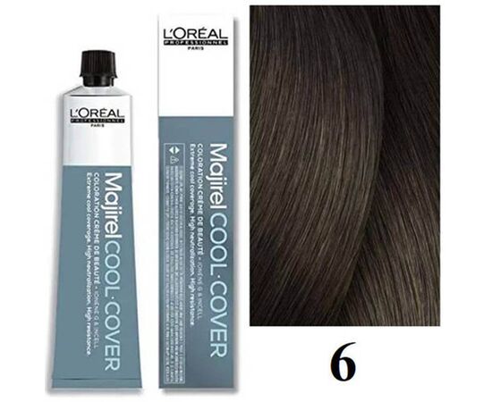 Стійка фарба для волосся L'Oreal Professionnel Majirel Cool Cover 6,Темний блондин, 60 мл, Об'єм: 60 мл., Номер краски: Cool Cover 6, фото 