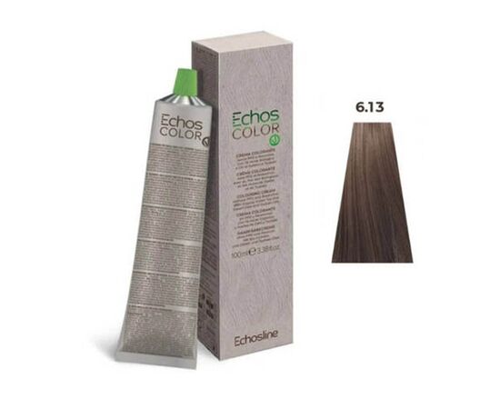 Крем-фарба для волосся Echosline Echos Color Colouring Cream,6.13 Темний блондин бежевий, 100 мл, Номер краски: 6.13, фото 