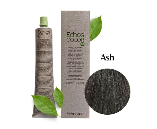 Крем-фарба для волосся Echosline Echos Color Colouring Cream ASH , Попеляста, 100 мл, Номер краски: Ash, фото 