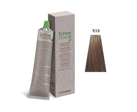 Крем-фарба для волосся Echosline Echos Color Colouring Cream,7.13 Середній блондин бежевий, 100 мл, Номер краски: 7.13, фото 