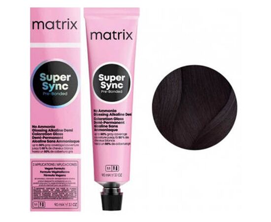 Крем-фарба без аміаку Matrix Super Sync Pre-Bonded  2N, Брюнет, 90 мл, Вид: Фарба, Номер краски: 2N, фото 