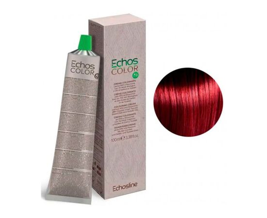 Крем-фарба для волосся Echosline Echos Color Colouring Cream,7.66 Середній блондин насичений червоний, 100 мл, Номер краски: 7.66, фото 