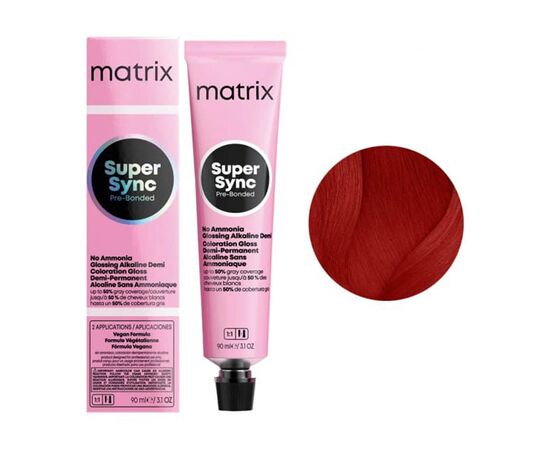 Крем-фарба без аміаку  Matrix Super Sync Pre-Bonded  7RR+,  Блондин Червоний Інтенсивний,  90 мл, Вид: Фарба, Номер краски: 7RR+, фото 