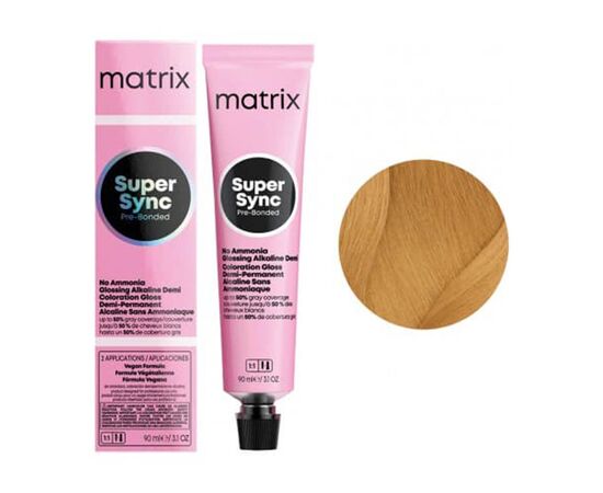 Крем-фарба без аміаку Matrix Super Sync Pre-Bonded 8G,Світлий Блондин Золотистий,  90 мл, Вид: Фарба, Номер краски: 8G, фото 