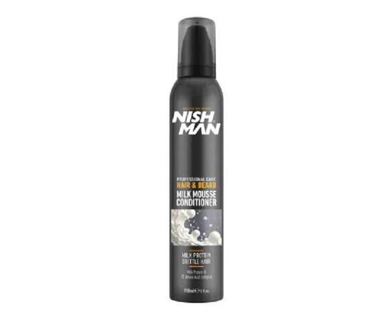 Молочний мус для волосся та бороди Nishman Hear & Beard Milk Mousse Conditioner,  200 мл, фото 