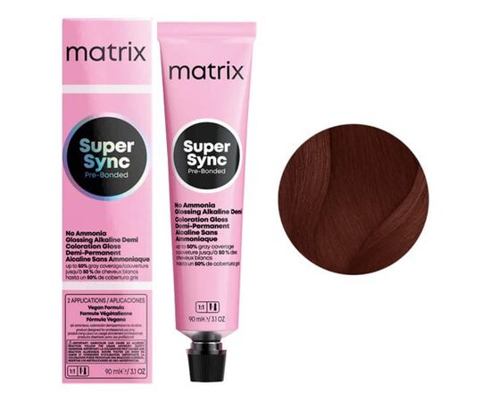 Крем-фарба без аміаку  Matrix Super Sync Pre-Bonded 6BR, Темний Блондин Коричнево-Червоний, 90 мл, Вид: Фарба, Номер краски: 6BR, фото 