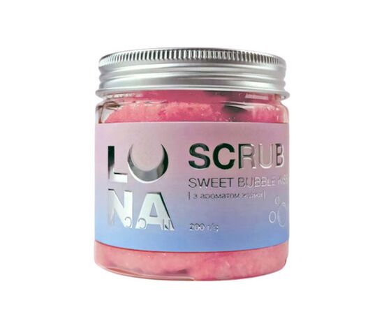 Скраб для рук та ніг з ароматом жуйки LUNA Scrub Sweet Bubble Kiss, 200 мл, фото 