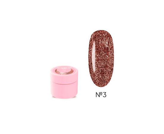 Блискітки для нігтів Platinum Gel №3 5ml, Колекція гелів: Platinum Gel, Номер: 3, фото 