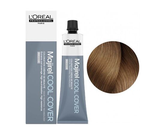 Стійка фарба для волосся L'Oreal Professionnel Majirel Cool Cover 8, Світлий блондин, 60 мл, Об'єм: 60 мл., Номер краски: Cool Cover 8, фото 