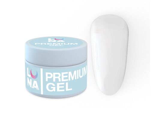Гель для нарощування Luna Premium Gel №1 прозорий,15ml, Об'єм: 15 мл, Колекція гелів: Premium Gel, Номер: 1, фото , изображение 2