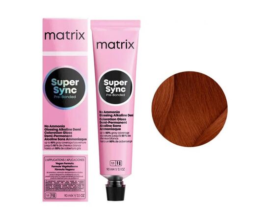 Крем-фарба без аміаку  Matrix Super Sync Pre-Bonded 6CG, Темний Блондин Мідний Золотистий, 90 мл, Вид: Фарба, Номер краски: 6CG, фото 