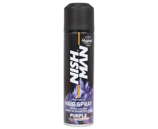 Спрей для волосся фарбуючий Nishman Hair Coloring Spray PURPLE фіолетовий, 150 мл, фото 