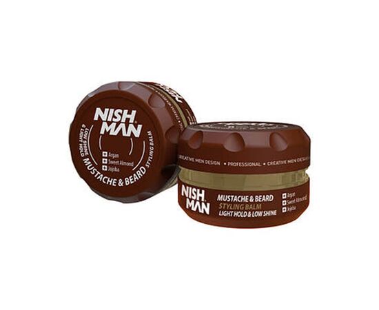 Бальзам для укладання бороди й вусів Nishman Beard & Mustache Styling Balm, 100 мл, фото , изображение 2