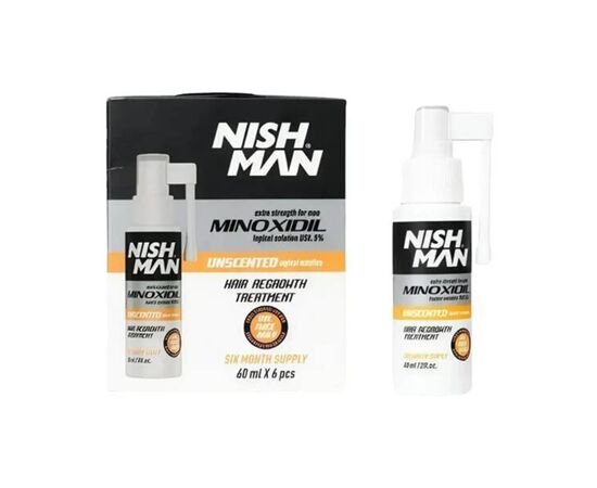 Набір для росту волосся з міноксидилом Nishman Minoxidil 5% , 60мл*6шт, фото 